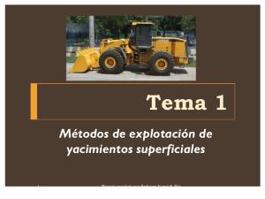 TEMA 1 Métodos de Explotación de Yacimientos Superficiales