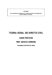 Teoria Geral do Direito Civil (casos práticos)