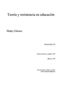 Teoría y Resistencia en Educación
