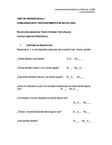 Test de Preguntas No.1 - Familiarización y Reconocimiento en Salud Oral (1)