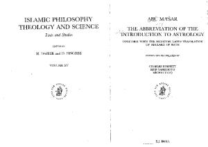The Abbreivation of the Introduction To Astrology - Abu Mashar
