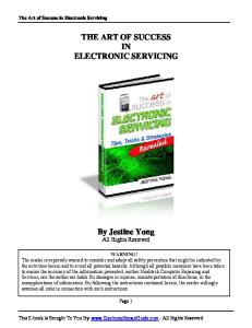 The Art of Success in Electornic Servicing (by Jestine Yong)