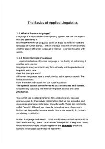 The Basics of Applied Linguistics: 1.1 What is human language?