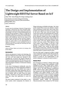 The Design and Implementation of Lightweight RESTful Server Based on IoT