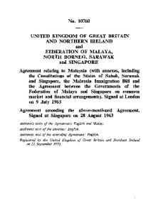 The Original Agreement of Malaysia 9 July 1963