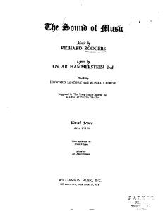 The Sound of Music - Conductor's  Piano - Vocal Score