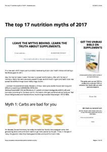 The top 17 nutrition myths of 2017 | Examine.com