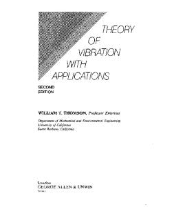 Theory of Vibration With Applications 2nd Edition