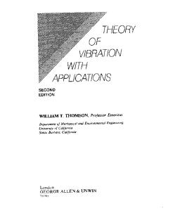 Theory of Vibration With Applications - William t Thomson