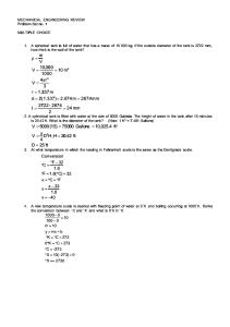 Thermodynamics Problem Set With Solutions