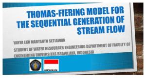Thomas-Fiering Model for the Sequential Generation of Stream Flow