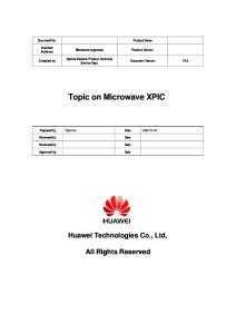 Topic on Microwave XPIC-B
