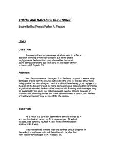 Torts and damages bar exam questions