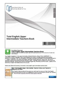 Total English Upper Intermediate Teachers Book
