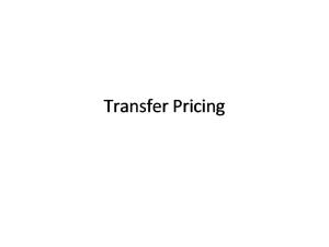 Transfer Pricing For MAS