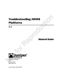 Troubleshooting Junos Platforms