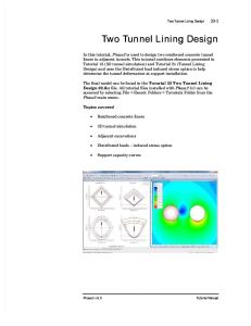 Tutorial 33 Two Tunnel Lining Design