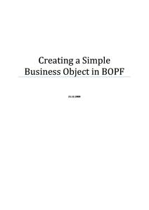 Tutorial Creating a Simple Business Object
