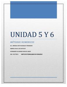 Unidad 5 y 6 Métodos numéricos