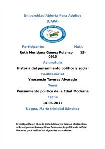 Universidad Abierta Para Adultos (UAPA): Ruth Meridana Gómez Polanco 15-0915