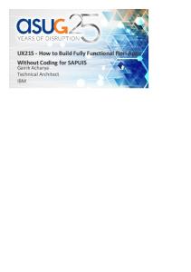 UX215_How to Build Fully Functional SAP Fiori Apps Without Coding for SAPUI5