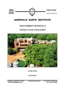 Vikas Community in Auroville Towards a Holistic D..Pments a.satprem 2000