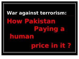 War against terrorism and Pakistan
