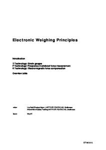 Weighing Principles
