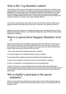 What is Shiv Yog Shambhavi Sadhna