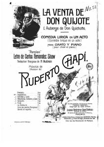 Zarzuela - Partituras - La Venta de Don Quijote - Chapí - Partitura Canto y Piano