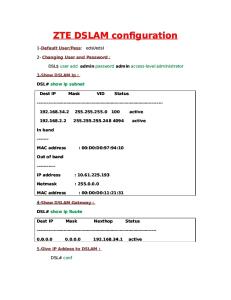 ZTE DSLAM Configuration