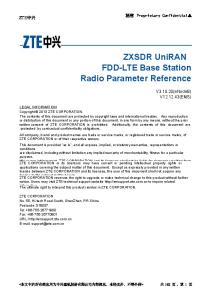 ZXSDR UniRAN (V3.10.20) FDD-LTE Base Station Radio Parameter Reference